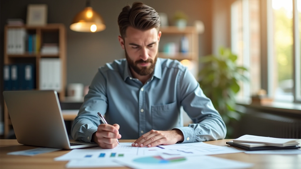Finanzielle Beratung und Wohlbefinden in einer modernen Büroumgebung mit Charts und Dokumenten